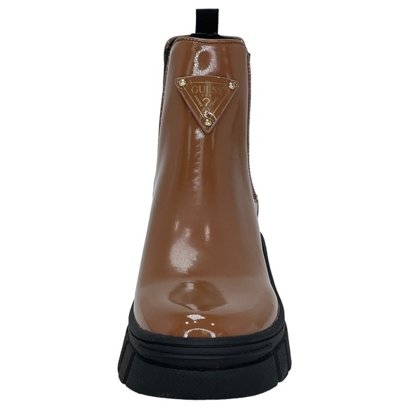 GUESS Hestia Cognac Patent Leather Womens Ankle Boots 5M - Picture 5 of 12